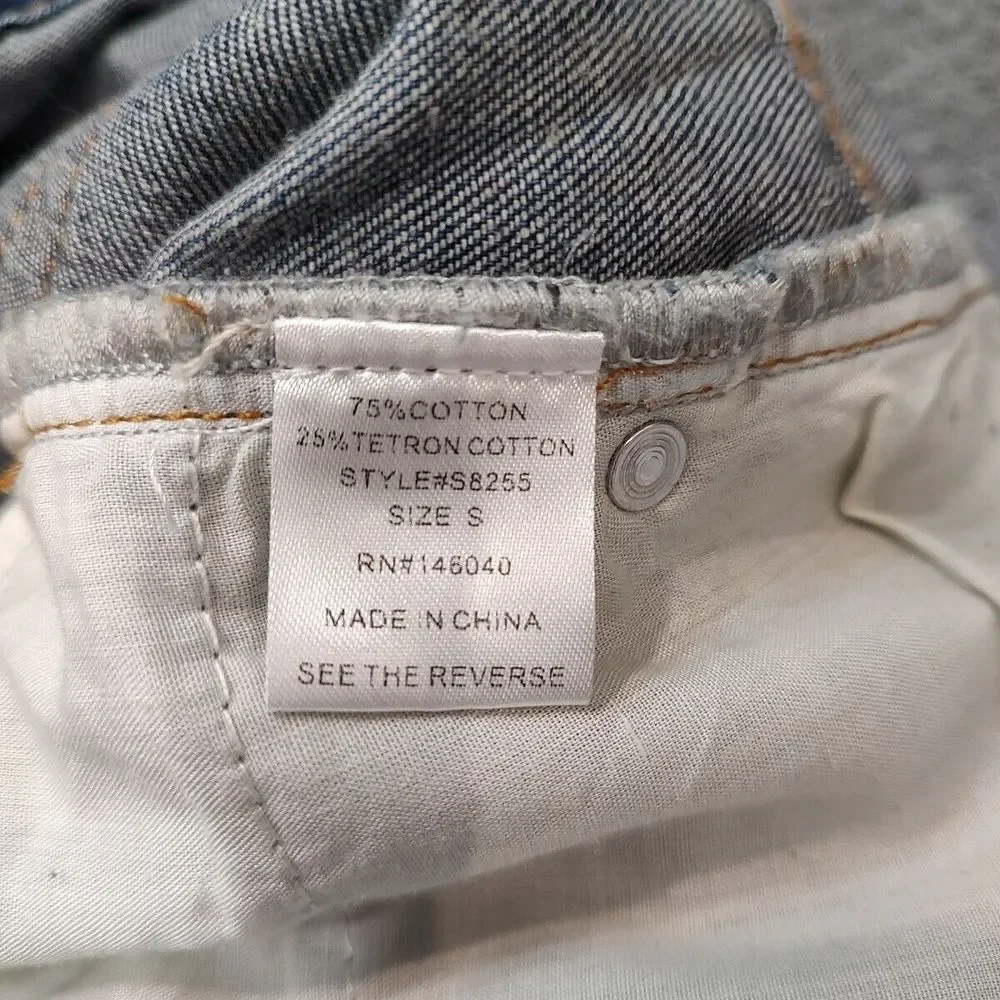 Signature Eight Women's‎ Jeans Sz Small Blue Denim Distressed Embellished TWEE